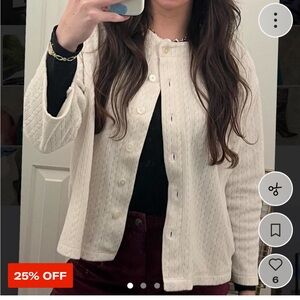 Laura Ashley Textured Cream Cardigan